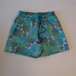 Mens Paul Stuart Blue Sea Green Swim Trunk Shorts XL *